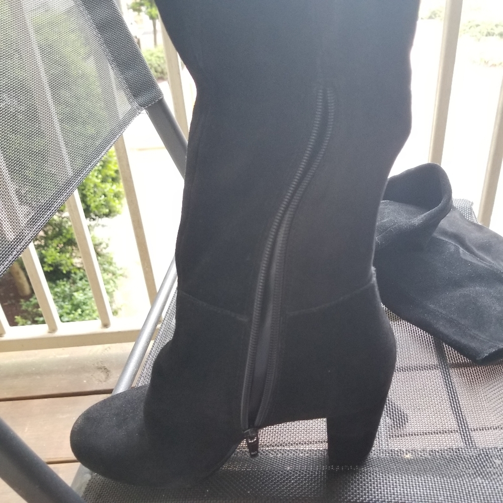 Vince Camuto over the knee black suede boots